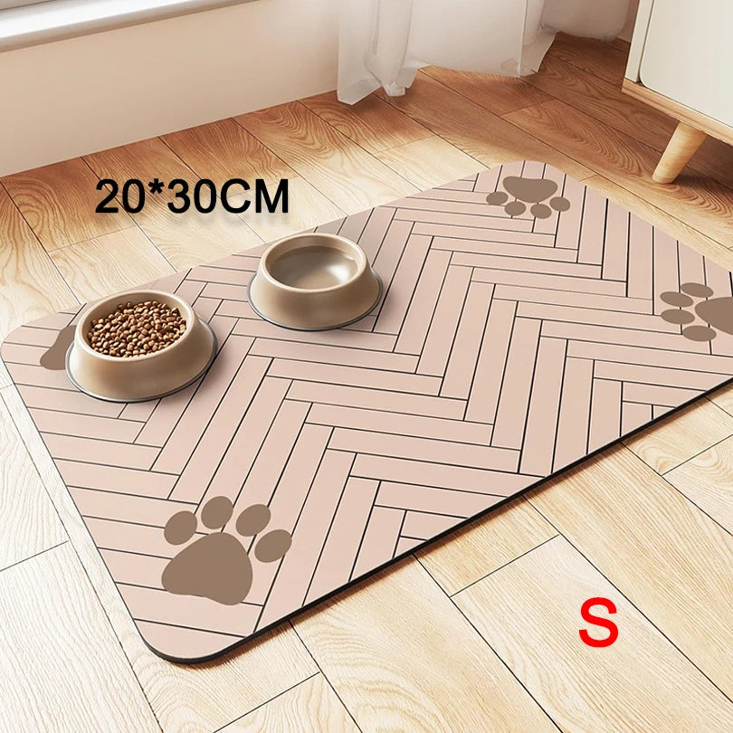 Waterproof Pet Food and Water Placemat with Non-Slip Backing