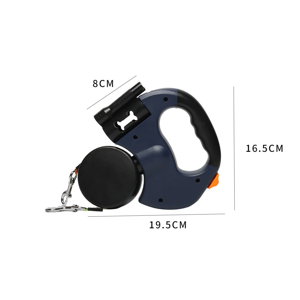 Retractable Dual Dog Leash with LED and 360° Swivel