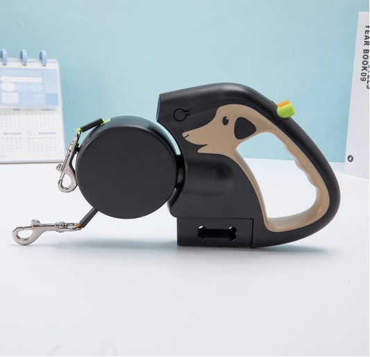 Retractable Dual Dog Leash with LED and 360° Swivel