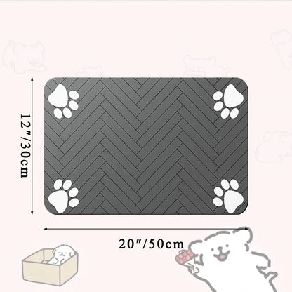 Waterproof Pet Food and Water Placemat with Non-Slip Backing