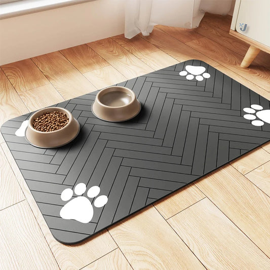 Waterproof Pet Food and Water Placemat with Non-Slip Backing