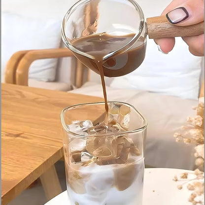 Square Heat-Resistant Coffee Glass Cup with Lid and Straw