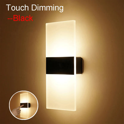 Rechargeable LED Wall Lamp, Touch Control, Indoor Acrylic Night Light, Nordic Style